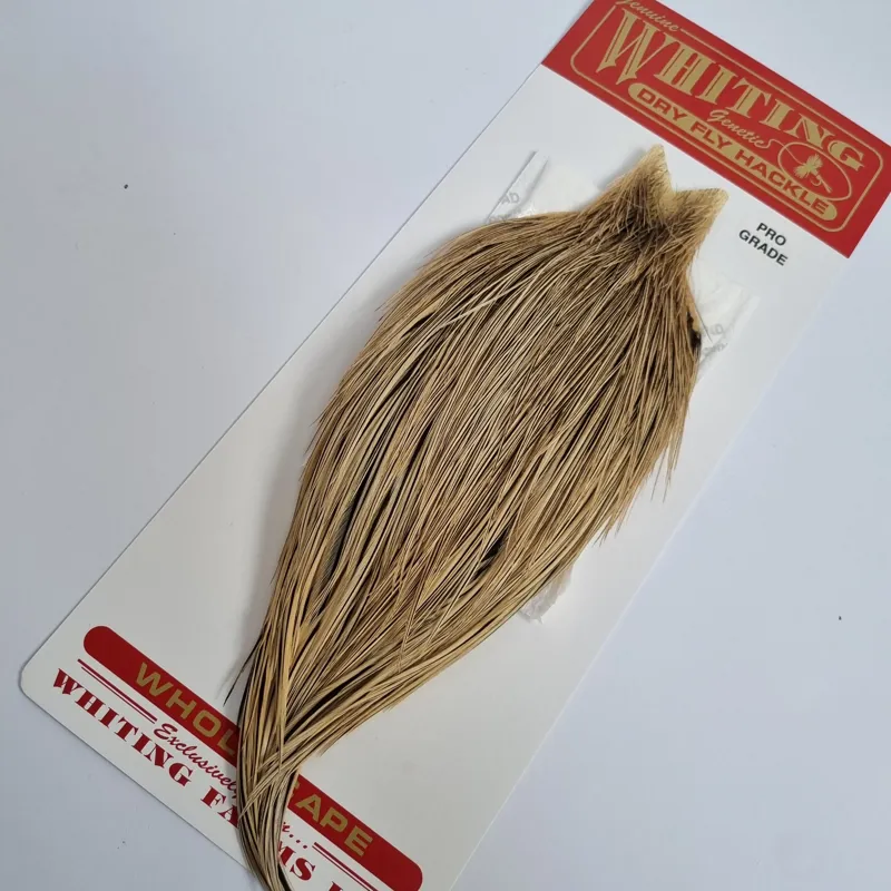 Whiting Pro-Grade Dry Fly Rooster Cape in Silver Badger-1